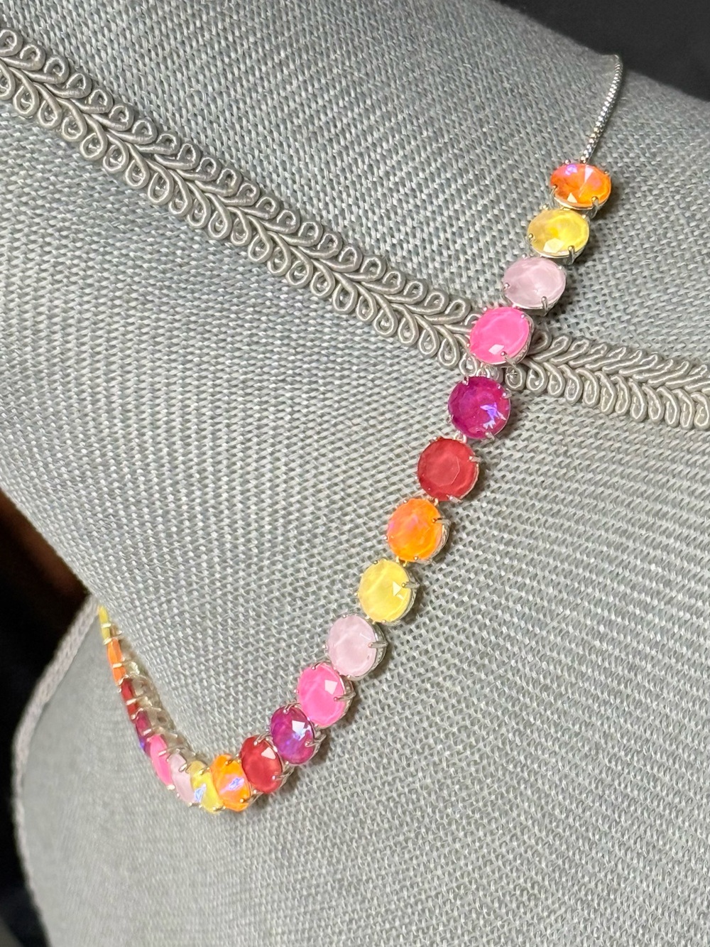Bomb Party Jewel Candy “The Zoella” Silver Tone Tennis Necklace - Picture 3 of 5